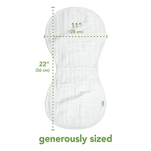 green sprouts Organic Cotton Muslin Burp Cloths Adult Use Only Hypoallergenic Standard 100 by OekoTEX Certified Tested for Hormones Large - Image 3