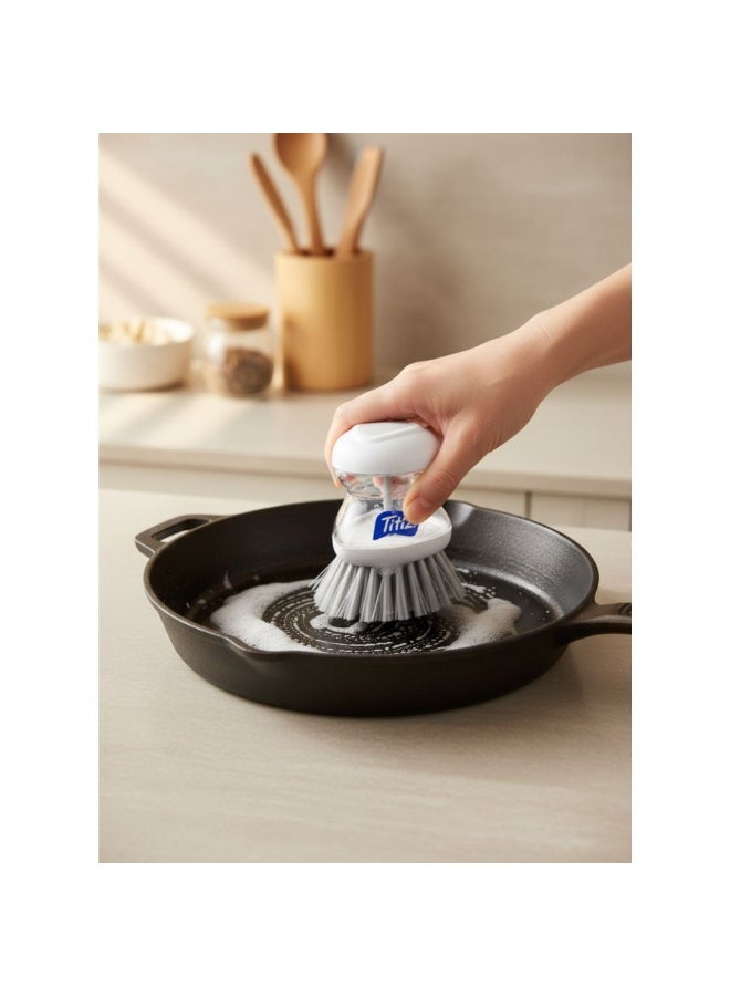 تيتيز فرشاة غسالة الأطباق Titiz التي تعمل على توزيع الصابون مع قاعدة في الأعلى وخزان منظف يساعدك على تنظيف البقع الجافة البيضاء بسهولة - Image 5