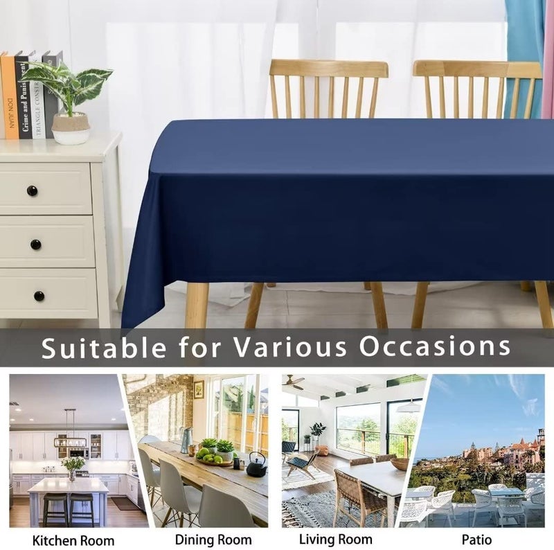 DWCN Dark Blue Tablecloth Stain Protection Washable Table Linen Waterproof Table Cloth for Dining Room, Garden, Party, Weddings or Household, 150 x 300 cm - Image 5