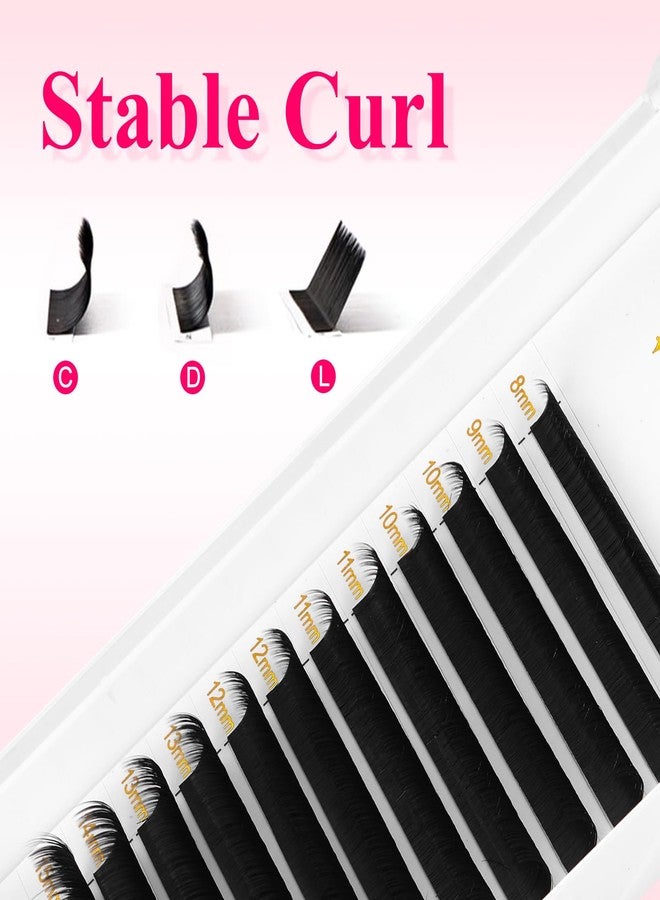 AuReve Easy Fan Lashes 0.03 0.05 0.07 Thickness C/D/M/L Curl Eyelash Extensions 8-15mm Mix Lash Tray Matte Black Volume Lashes Self Fanning, Professional Supplies for Lash Artists (0.07 C 8-15mm) - Image 4