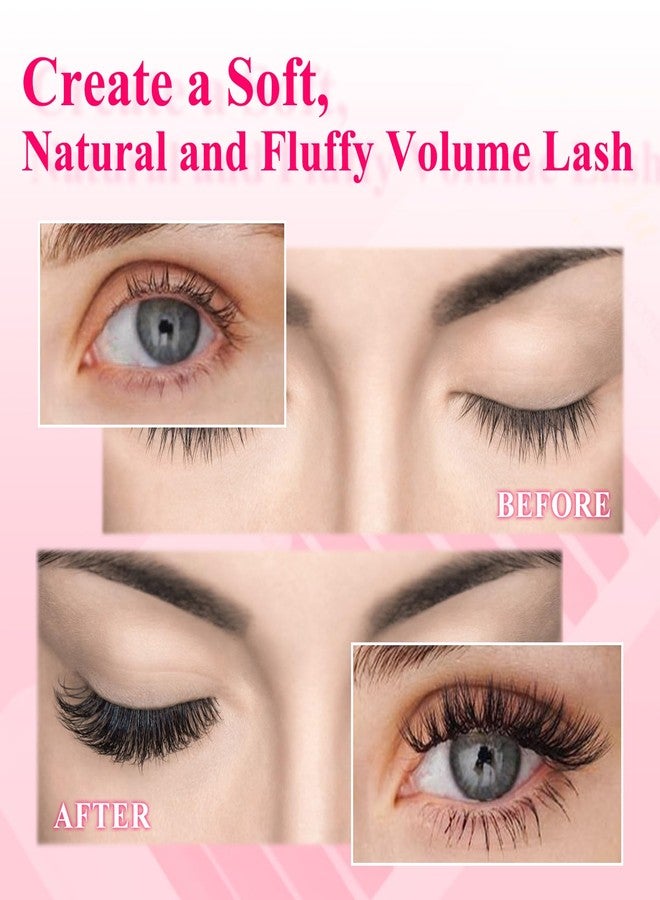 AuReve Easy Fan Lashes 0.03 0.05 0.07 Thickness C/D/M/L Curl Eyelash Extensions 8-15mm Mix Lash Tray Matte Black Volume Lashes Self Fanning, Professional Supplies for Lash Artists (0.07 C 8-15mm) - Image 5