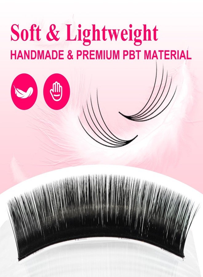 AuReve Easy Fan Lashes 0.03 0.05 0.07 Thickness C/D/M/L Curl Eyelash Extensions 8-15mm Mix Lash Tray Matte Black Volume Lashes Self Fanning, Professional Supplies for Lash Artists (0.07 C 8-15mm) - Image 3