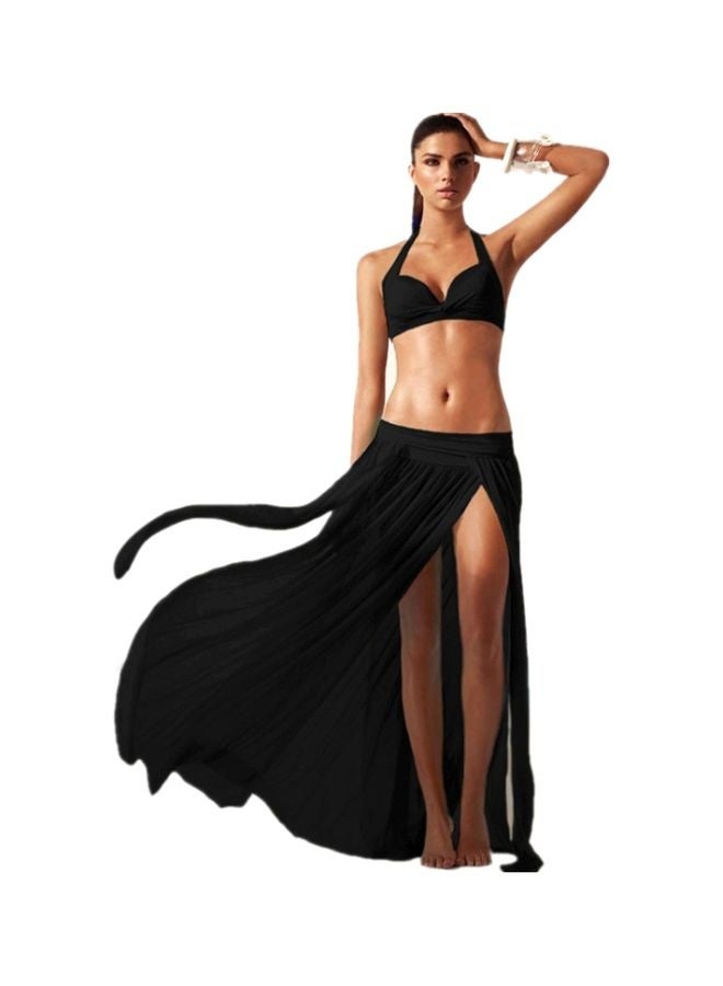 High Split Maxi Skirt Black