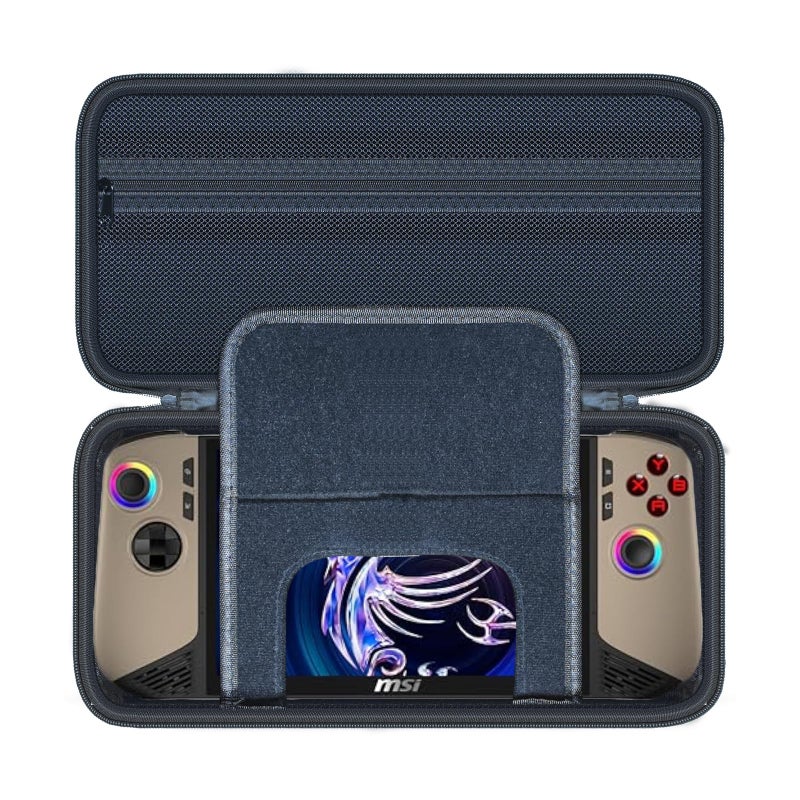 Wanaiha Hard Case for MSI Claw 8 AI Lenovo Legion Go S Gaming Console Black Compatible with MSI Claw 8 AI Lenovo Legion Go S EVA Shell Zipper Closure Hand Strap Handle - Image 2
