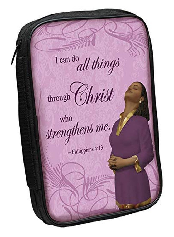 Ebony Treasures Word of Life African American Bible Cover Collections: I can do All Things... Philippians 4:13 (NKJV), 7" W, 10" H, 2" D (Inside Dimensions) - Image 1