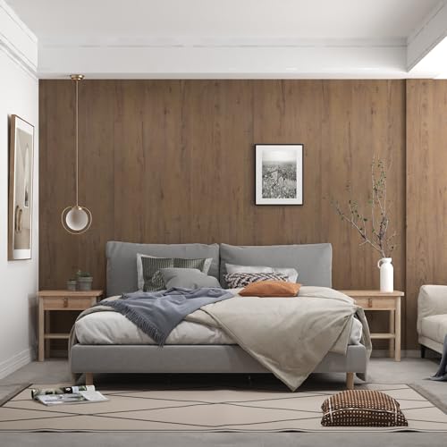 Boobest Thick Brown Wood Contact Paper Wood Grain Wallpaper Peel and Stick Natural Wood Contact Paper for Cabinets Countertops Waterproof Wood Grain Vinyl Wall Paper for Kitchen Bedroom Living Room - Image 2
