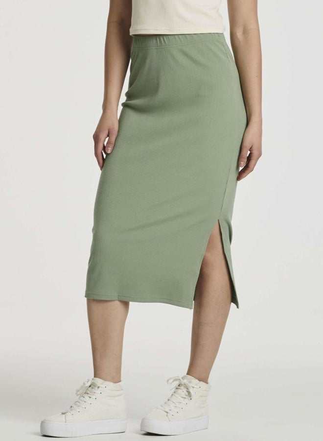 REALESSENTIALS Ladies Ribbed Midi Skirt with Slit- Set 5, XL - Image 4