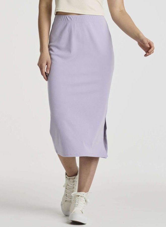 REALESSENTIALS Ladies Ribbed Midi Skirt with Slit- Set 5, XL - Image 2