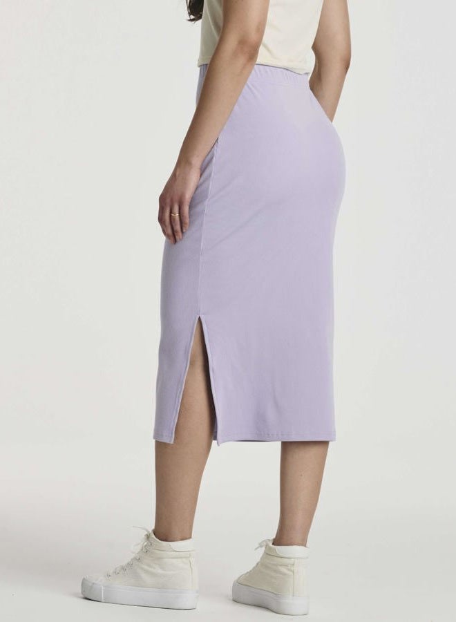 REALESSENTIALS Ladies Ribbed Midi Skirt with Slit- Set 5, XL - Image 3