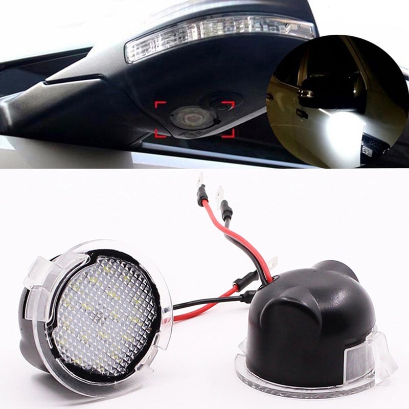 LED Under Side View Mirror Puddle Lights Assembly Compatible with Ford F150 Edge Fusion Range Flex Explorer Expedition Mondeo Everest Taurus X Lincoln Navigator Mercury Pack of 2Pcs