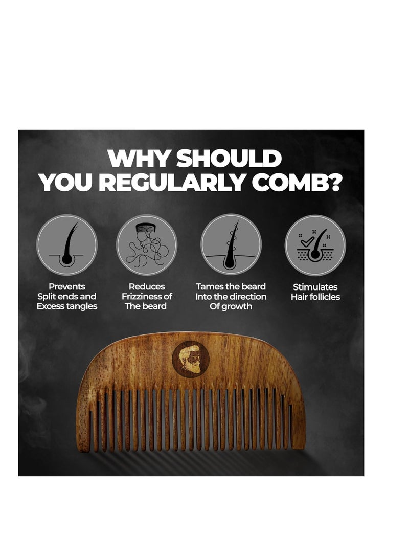 BEARDO Compact Wooden Comb Style your beard hassle free Pocket size Comb for hair & Beard styling - Image 4