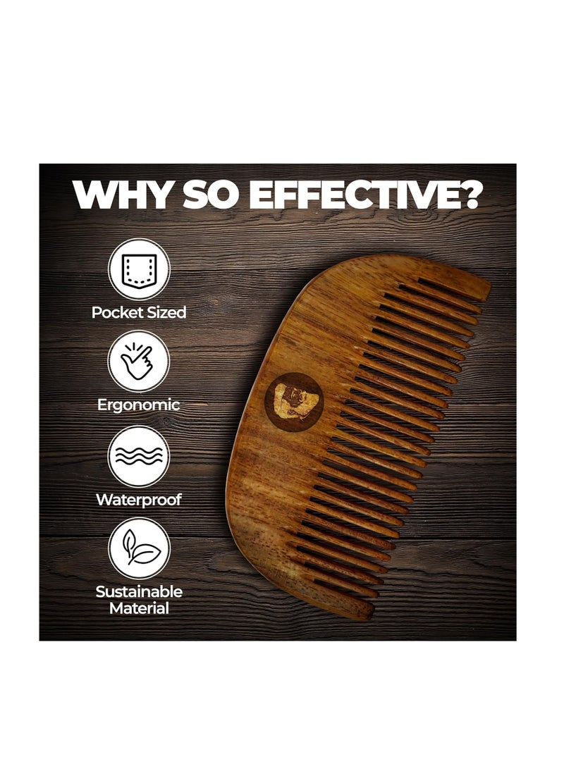 BEARDO Compact Wooden Comb Style your beard hassle free Pocket size Comb for hair & Beard styling - Image 3