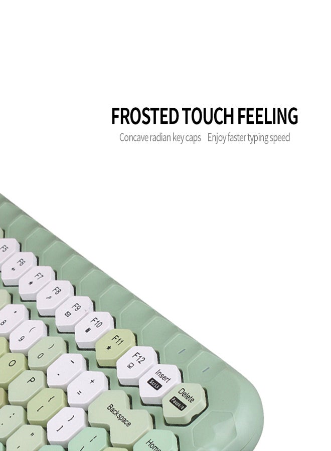 Mofii Honey Keyboard Combo Wireless 2.4G Mixed Color 83 Key Mini Keyboard Set with Honeycomb Key Caps for Girl Blue - Image 2