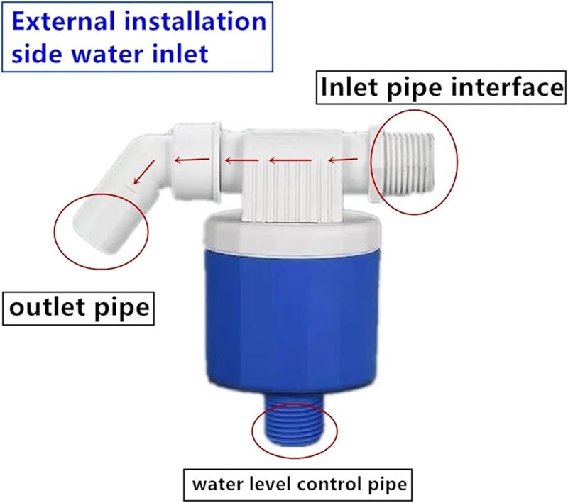 صمام الماء الذكي كرة العوامة 0.75 بوصة مدخل الماء العلوي خزان خارجي عمودي - Image 3