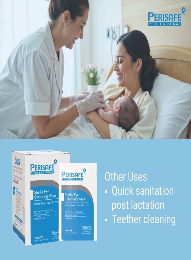 PERISAFE Sterile Eye Cleansing wipe | Normal Saline | Eye Care-Pre & Post Surgery | Daily Eyelid Hygiene | Preservative Free | Pack Of 20 Wipes - Image 4