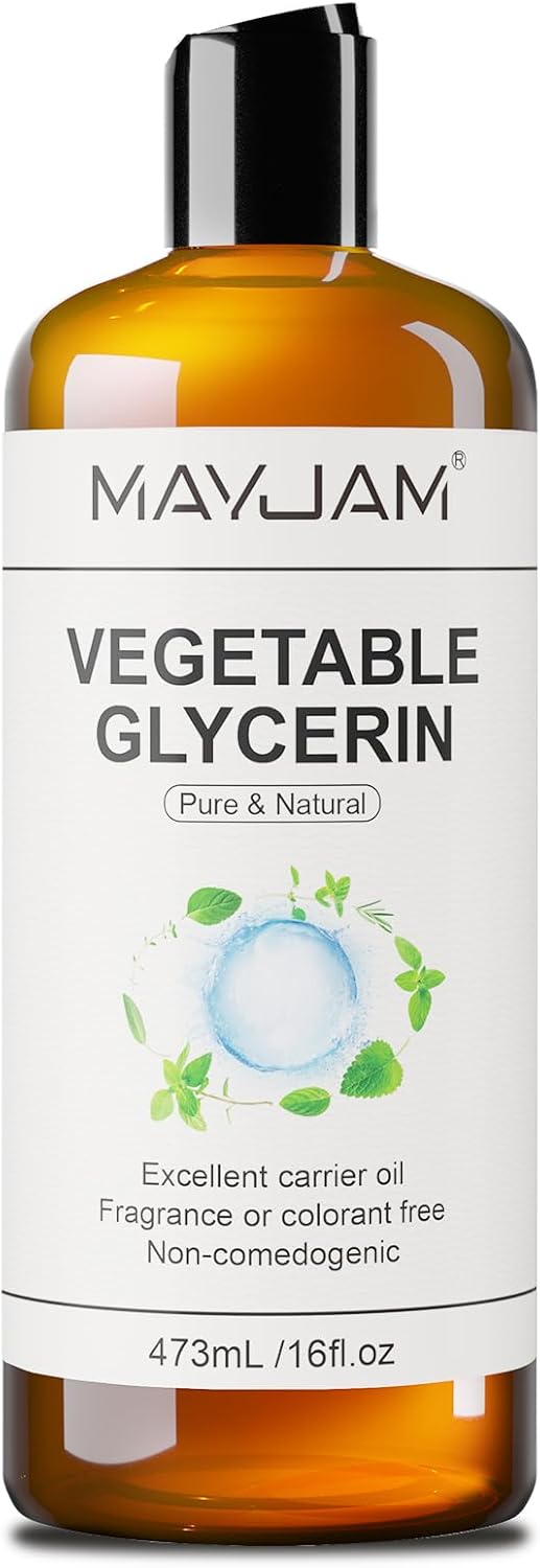 Pure Vegetable Glycerin for SkinCraftsFaceHair Large 16 oz No Palm Oil Natural liquid Glycerine Makeup Remover Body Oil Massage Oil Deeply Moisturizing and Hair BenefitsDIY Beauty Products