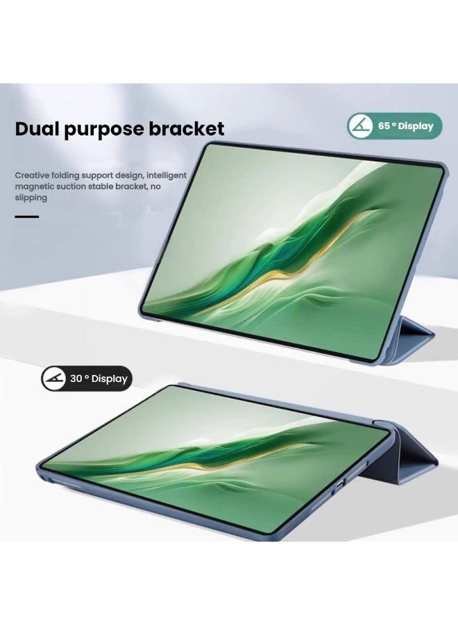 عام غطاء لوحي متوافق مع هونور ماجيك باد 3 13.3 بوصة 2025: يدعم وظيفة النوم/الاستيقاظ الذكية، غطاء سيليكوني ثلاثي الطيات ناعم مقاوم للصدمات. - Image 2