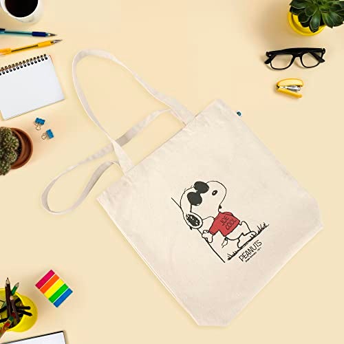 FINGERCRAFT Canvas Shopping Bag, Lightweight and High Capacity Natural Cotton, Multipurpose Regular Uses Shopping and Grocery Carry Bag for Men and Women 14"x16" (Snoopy) - Image 2