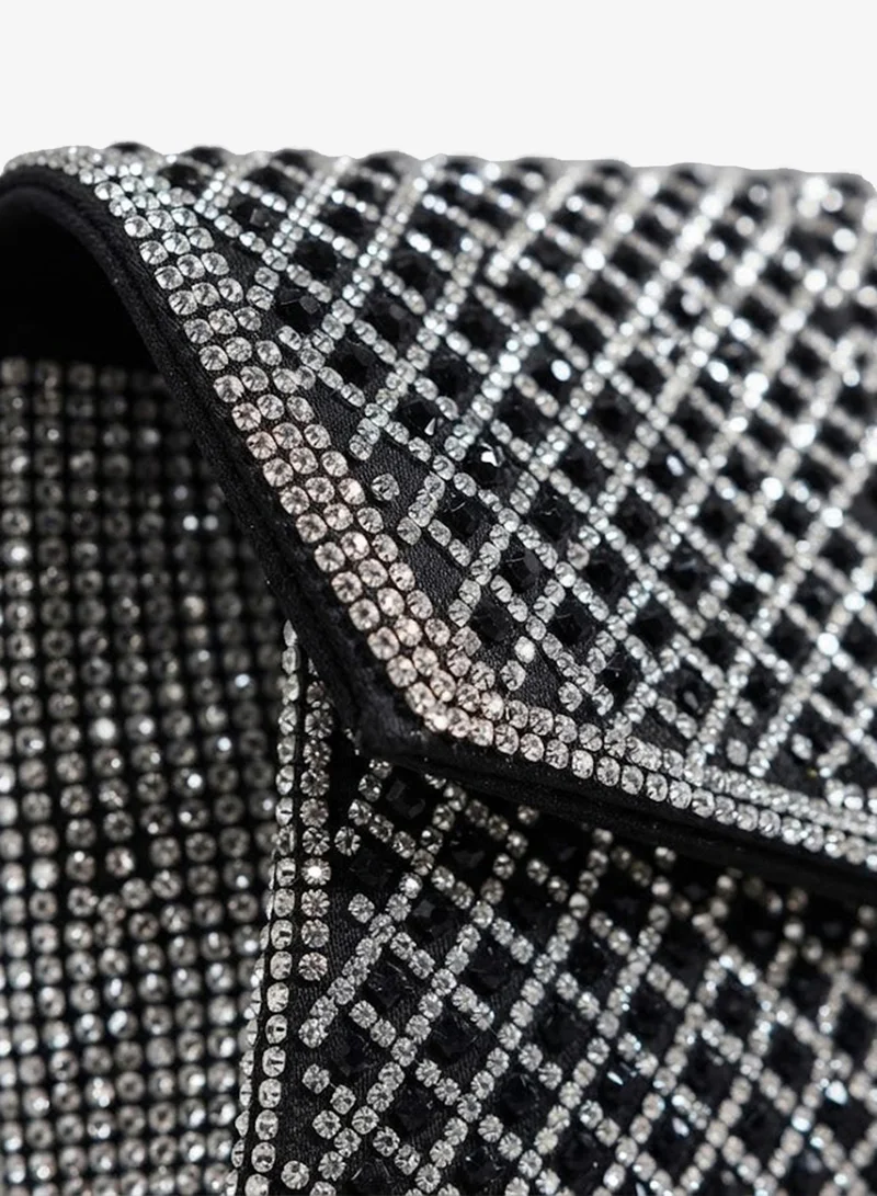 Viny Viny Women's Crystal Lattice Envelope Clutch – Rhinestone Embellished Evening Bag