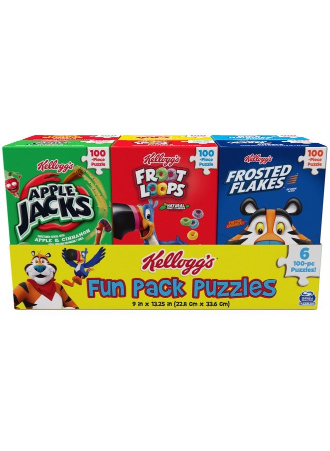 سبين ماستر جيمز ألعاب سبين ماستر، مجموعة ألغاز حبوب كيلوجز (100 قطعة، 6 قطع)، مجموعة هدايا ألغاز علب حبوب مربعة، تفاح جاك، حلقات فواكه، رقائق مجمدة، عسل سماكس، أرز مقرمش، للأعمار من 4 سنوات فما فوق - Image 2