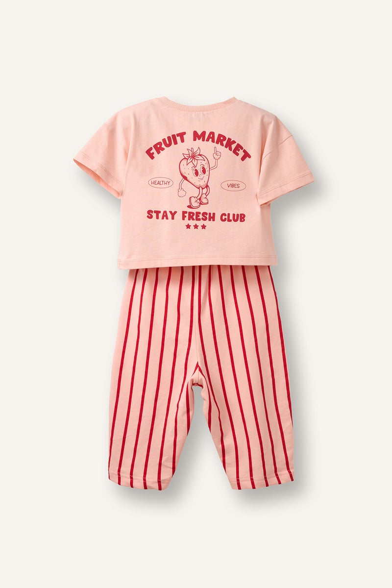 DeFacto Pink BabyGirl 2 piece Regular Fit Crew Neck Set Casual - Image 4