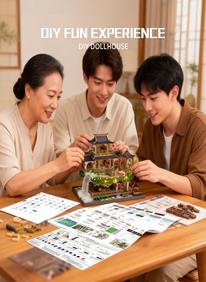 Spilay Diy Miniature House Kit, 3D Wooden Doll House with Furniture & Music Box and LED, 1:24 Scale Creative Handmade Craft Gift for Adults & Teens - Fairyland - L2502 - Image 5