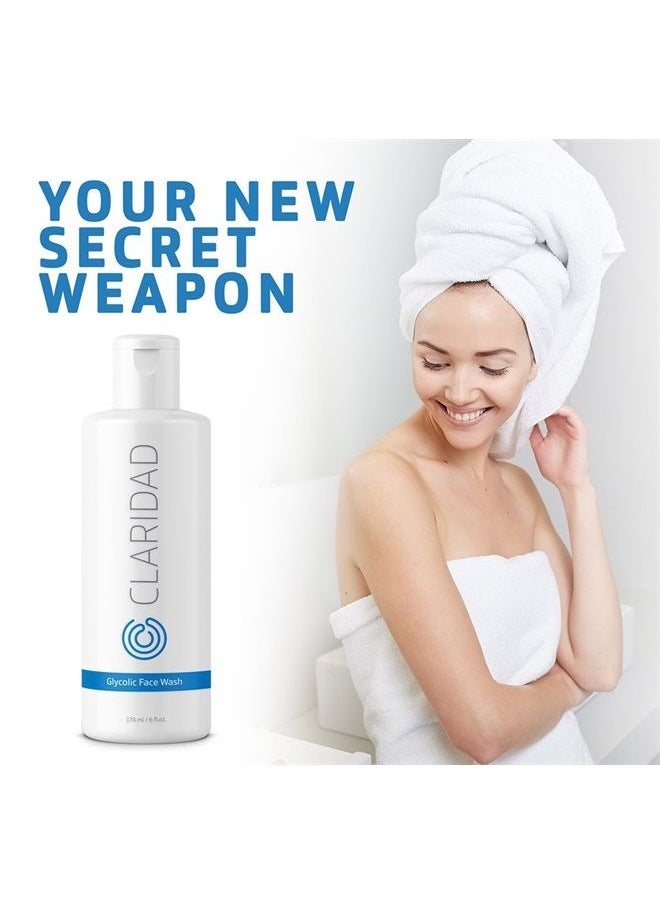 Claridad - 12% Glycolic Acid Exfoliating Face Wash | Medical Grade [Strong] Anti-Wrinkle Anti-Aging Anti-Acne Deep Clean Facial Cleanser, Fades Age Spots & Evens Tone | Claridad Skincare - Image 1
