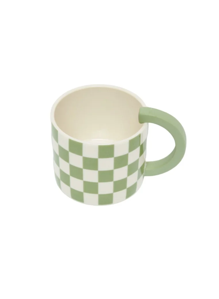 Prickly Pear Green Racer Check Mug
