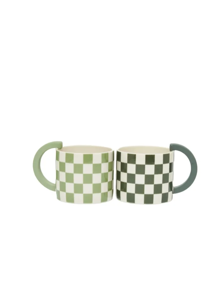 Prickly Pear Green Racer Check Mug