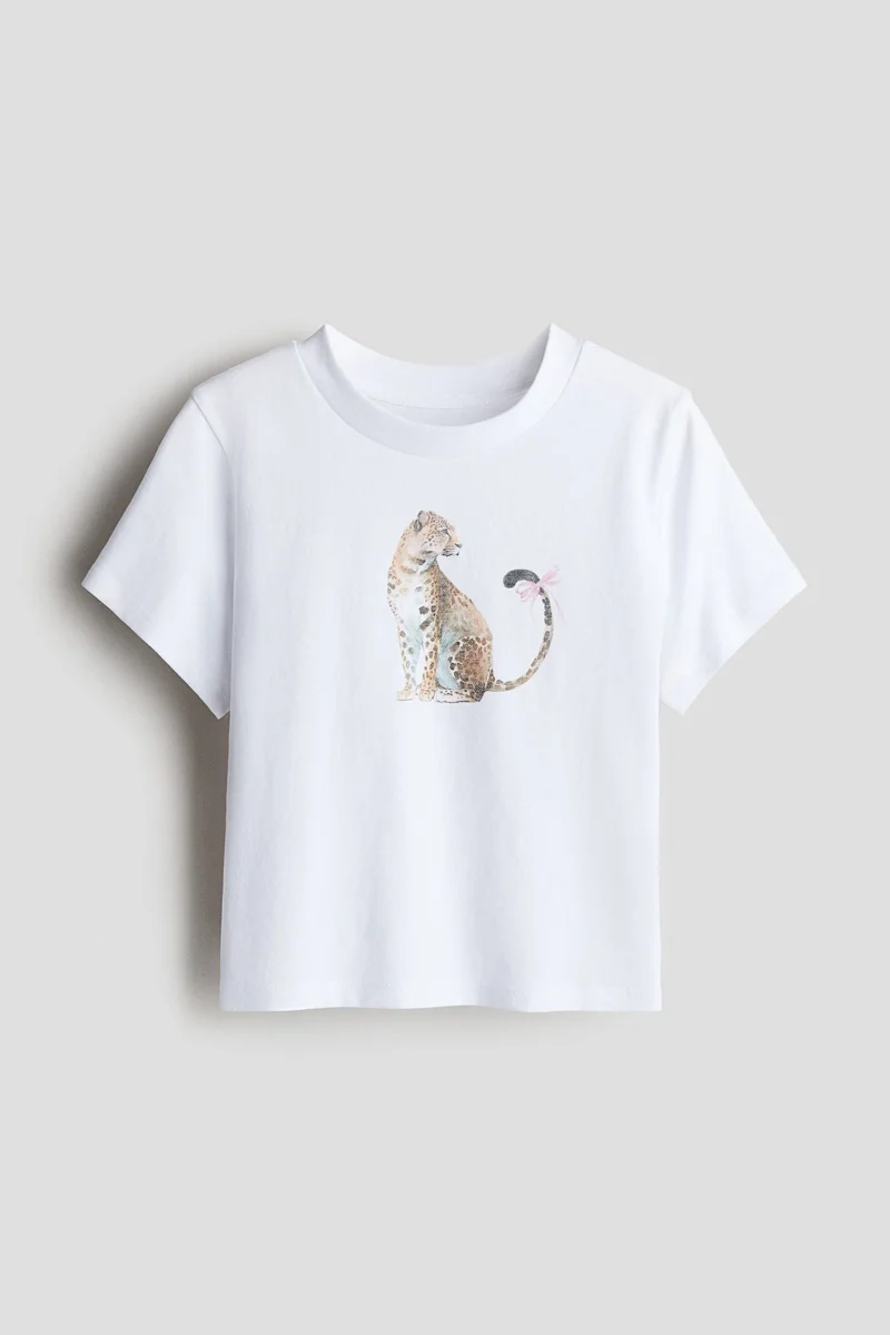 اتش اند ام تي-شيرت مزين بطبعة