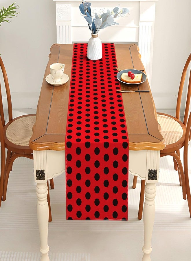 Pudodo Ladybug Table Runner Ladybug Themed Birthday Baby Shower Party Decoration Kitchen Dining Room Home Decor - Image 4