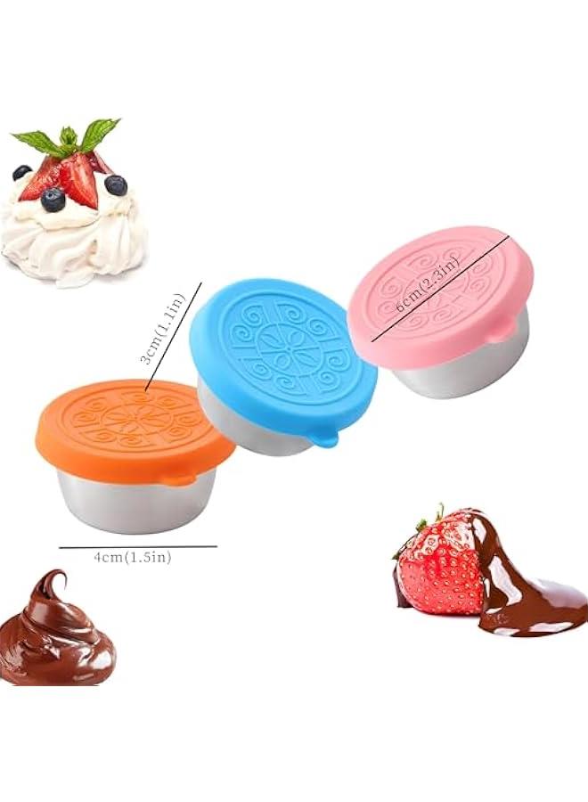 رينكس ساجريي 6 قطع م حاويات صلصة السلطة للتقل، حاويات ارات صغيرة مع اغطية  ماعة للتسر، حاويات ارات م الستالس ستيل للغداء وصدوق يتو للعمل والمدرسة والزات - Image 2