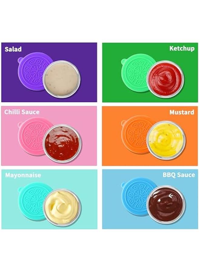 رينكس ساجريي 6 قطع م حاويات صلصة السلطة للتقل، حاويات ارات صغيرة مع اغطية  ماعة للتسر، حاويات ارات م الستالس ستيل للغداء وصدوق يتو للعمل والمدرسة والزات - Image 4