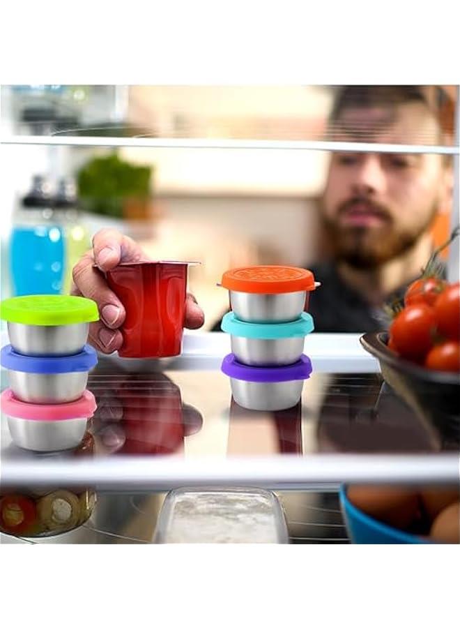 رينكس ساجريي 6 قطع م حاويات صلصة السلطة للتقل، حاويات ارات صغيرة مع اغطية  ماعة للتسر، حاويات ارات م الستالس ستيل للغداء وصدوق يتو للعمل والمدرسة والزات - Image 5