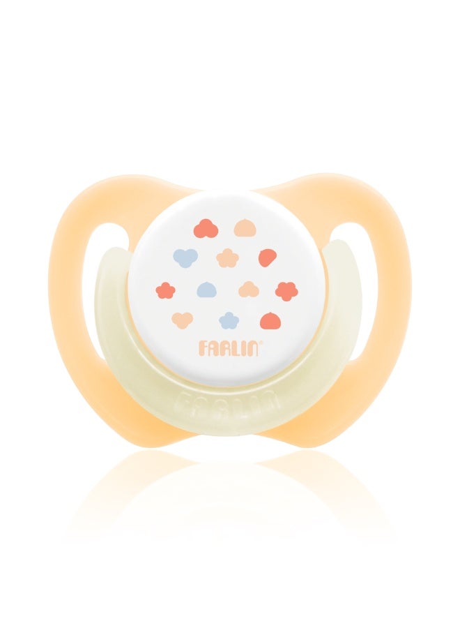 FARLIN CHU CHU Cherry Pacifier, 0 Months+, Soft Flexible Baby Soother with Ventilated Shield, Protective Cap and Glow-in-the-Dark Ring Handle - Image 1