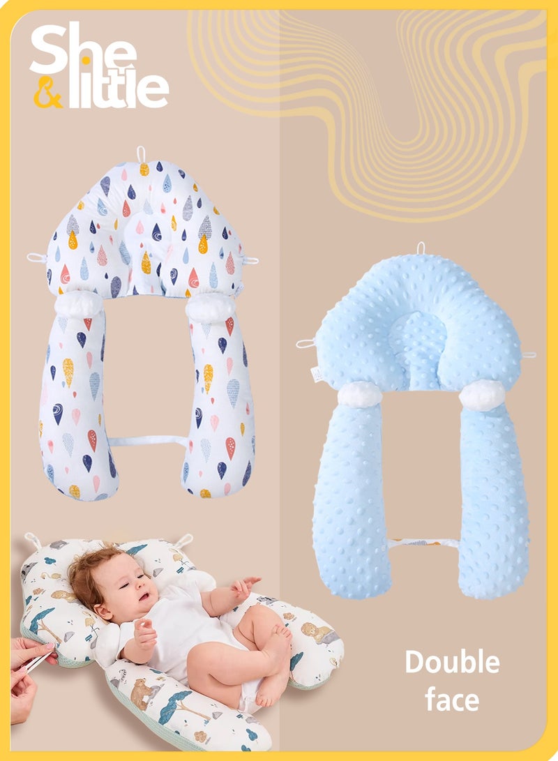 She&Little Adjustable Baby Head Shaping Pillow, Soft, Ergonomic Neck & Body Support Pillow for Infants, Anti-Startle, Portable & Washable, Fits 0–36 Months - Image 1