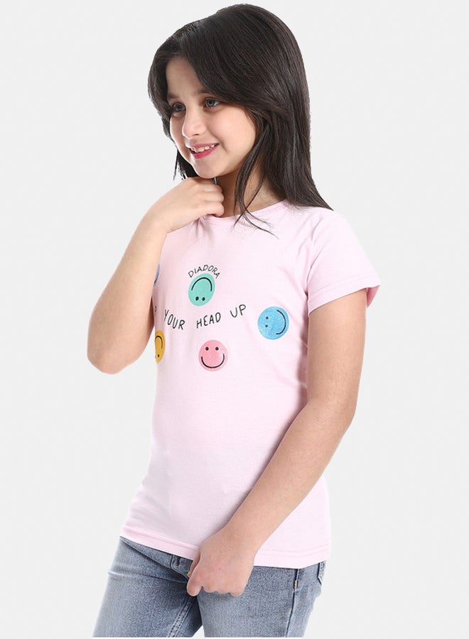 DIADORA Girls Cotton Printed T-Shirt - Image 2