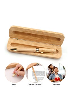 Excefore Wooden Ballpoint Pen Set, with Wooden Case Classic Ballpoint Writing Set, 2 Replacement Refills, Handmade Business Signature Pen, Natural Wooden Ballpoint Craft, Gift for Graduation, Wedding  - Image 3