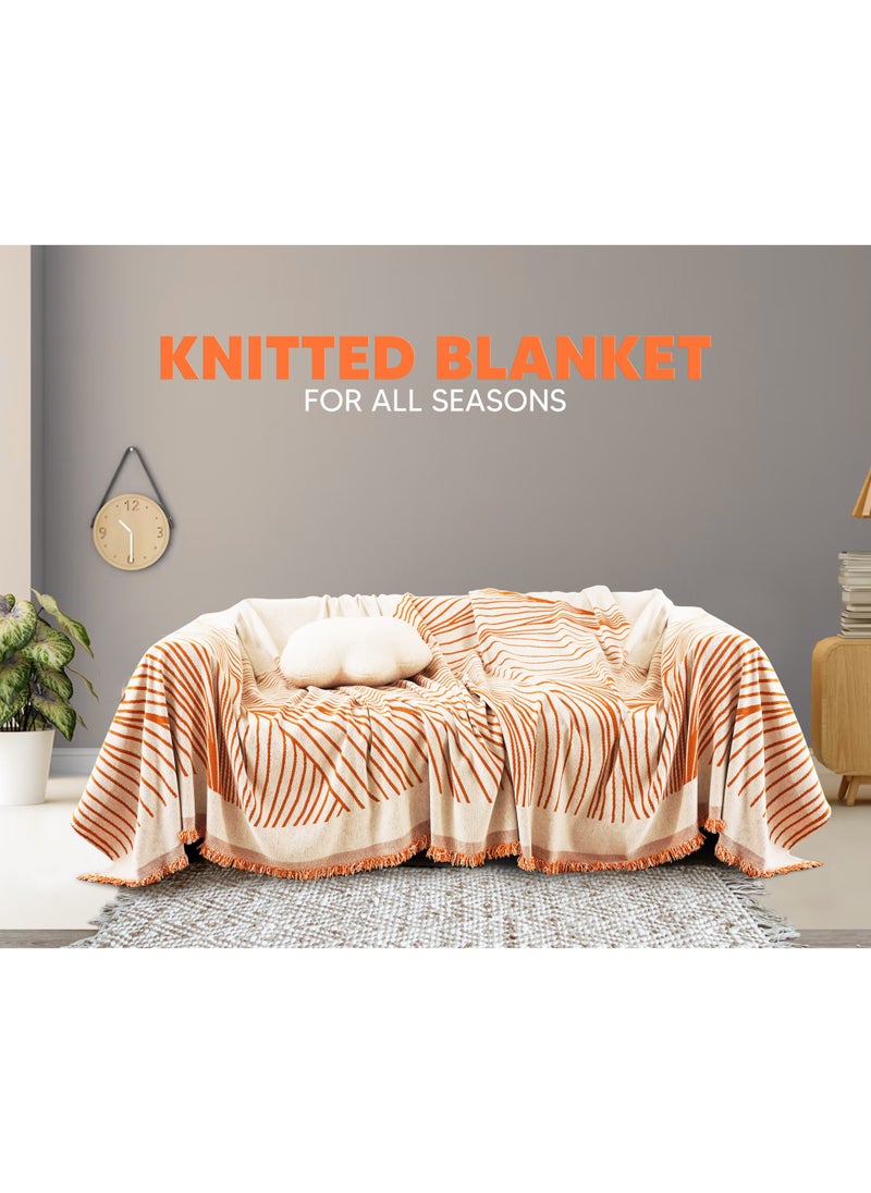 AC&L AC&L Knitted Blanket For Bed, Couch, Sofa, Chair Throw Blanket For All Seasons - Cozy Soft Light Weighted Blanket For Picnic, Travel, Home Decor Gift  - Image 4