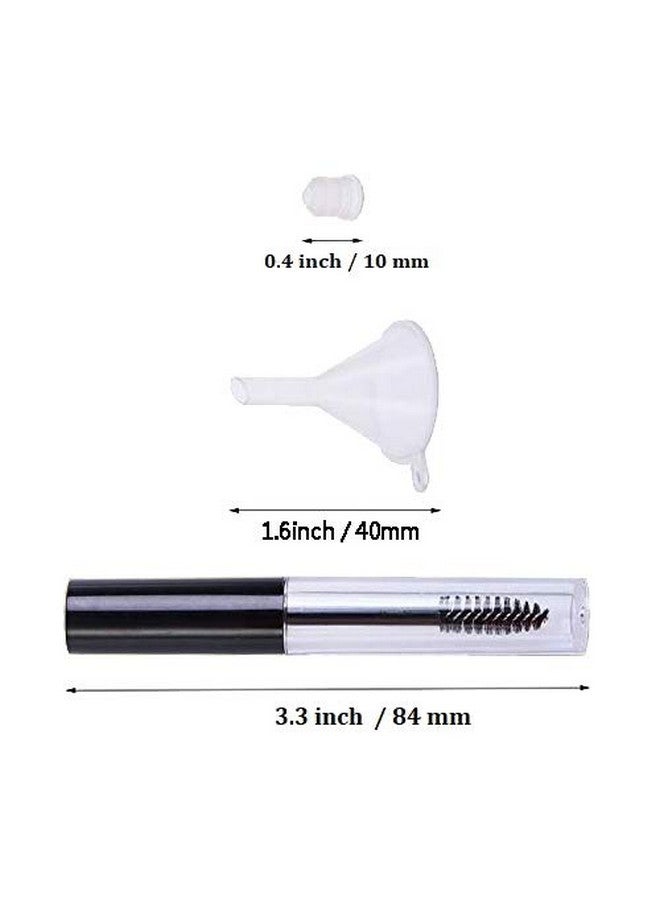 Comicfs 20 قطعة زجاجة أنبوب فارغ شفاف قابلة لإعادة الاستخدام سعة 4 مل لزيوت نمو الرموش؛ ماسكارا مع إدخالات مطاطية 8 قطع قمع (أسود) - Image 5