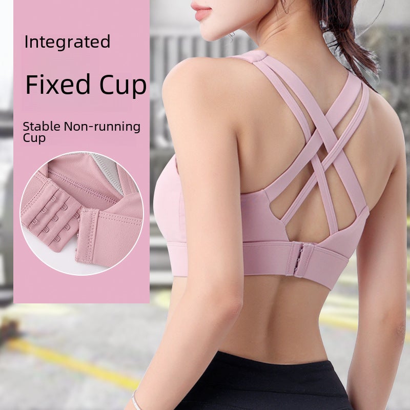 New Back Support Sports Bra for Yoga and Running Pink  - Image 4