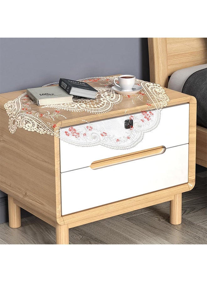 Quantum 4 PCS Place Mats, Vintage Oval Lace Table Placemats, Embroidered Dinning Table Place Mats for Home Kitchen Wedding Decoration - Image 5