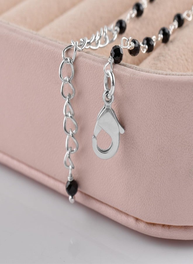 Yanara سوار كاحل يانارا من حجر التورمالين الأسود للنساء مجوهرات بوهو صيفية رقيقة للشاطئ للفتيات مصنوعة يدويًا مع تعويذة مسبحة بطول 9+1.5 بوصة هدايا لها - Image 3