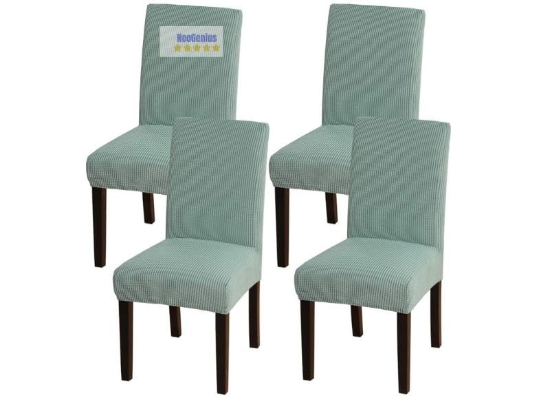 NeoGenius Premium Elegant Dining Room Chair Covers, Slipcovers Set of 4, Spandex Super Fit Stretch Removable Washable Chair Covers, Protector -for Dining Room (Dining Room Chair Covers_Pea Green) - Image 2