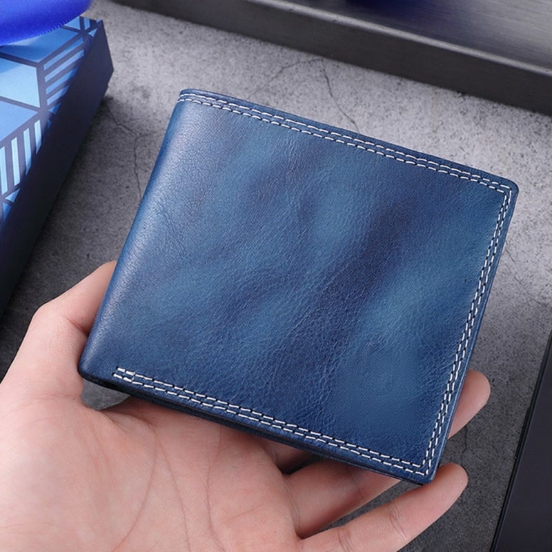 BULLCAPTAIN Men Leather Bifold Wallet with Flip Pocket Card Holder Wallet Purse - Image 5