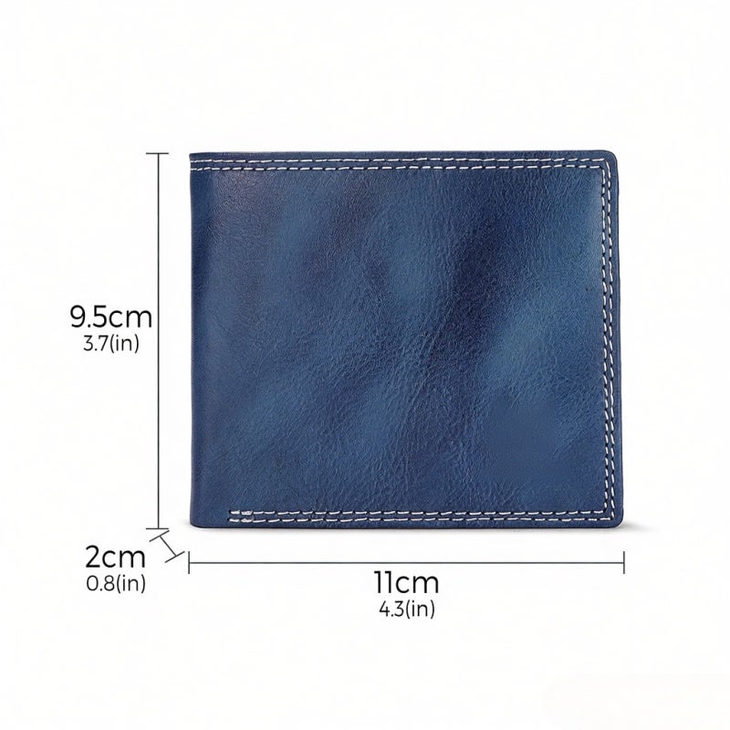 BULLCAPTAIN Men Leather Bifold Wallet with Flip Pocket Card Holder Wallet Purse - Image 3