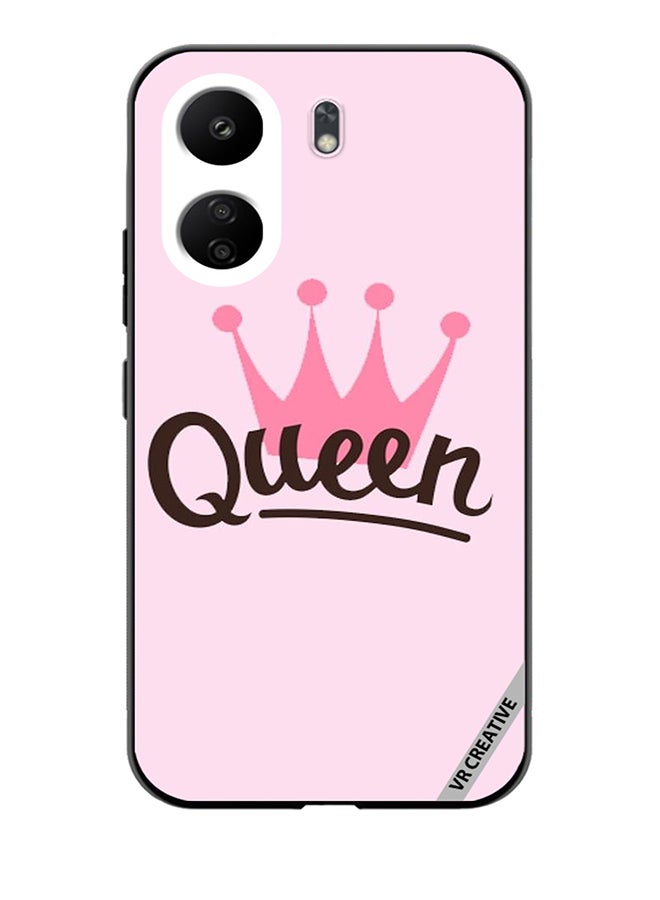 VR CREATIVE Protective Case Cover For Xiaomi Redmi 13C Pink Queen Crown Design Multicolour - Image 1