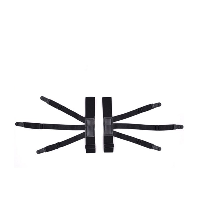 Thigh Shirt Stays Garters Adjustable Anti-Wrinkle Non Clip Elastic Nylon Shirt Tuck Suspenders Keepers Holder for Men and Women (Black) - Image 2