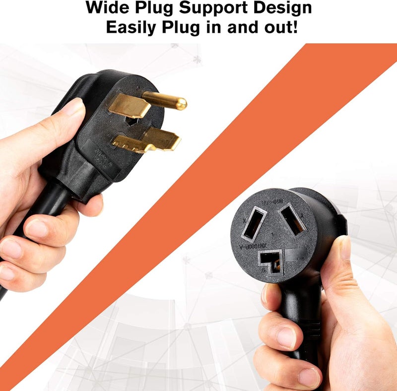 WELLUCK 1.5FT 3 Prong to 4 Prong Dryer Adapter, 3 to 4 Prong Dryer Plug Adapter, 4 Prone Dryer Outlet Adapter, 14-30P Male to 10-30R Female Receptacle for Old Clothes Dryer Converter, 30A, 250V - Image 5