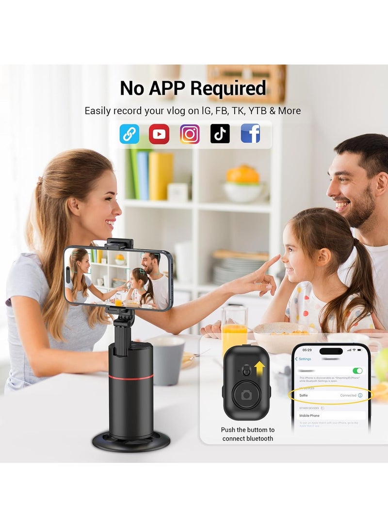 DUSALA Auto Face Tracking Tripod 360° Rotating – Auto Tracking Phone Holder with Remote & Gesture Control, No App Required, Smart Camera Stand for Vlog/TikTok Live Video Recording - Image 3